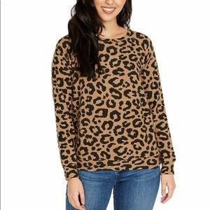 long sleeve cheetah print sweater